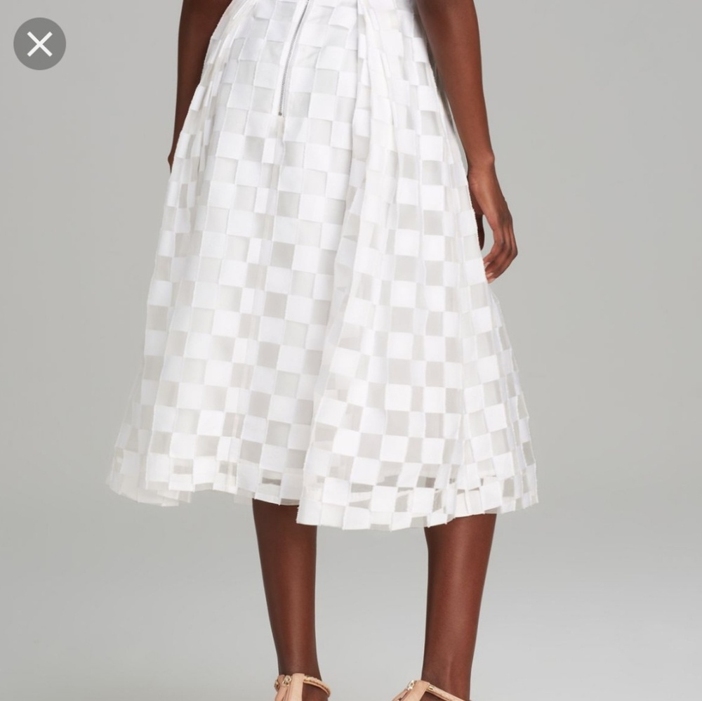 Milly Full Midi Square Fil Coupe Skirt SZ 4 $495